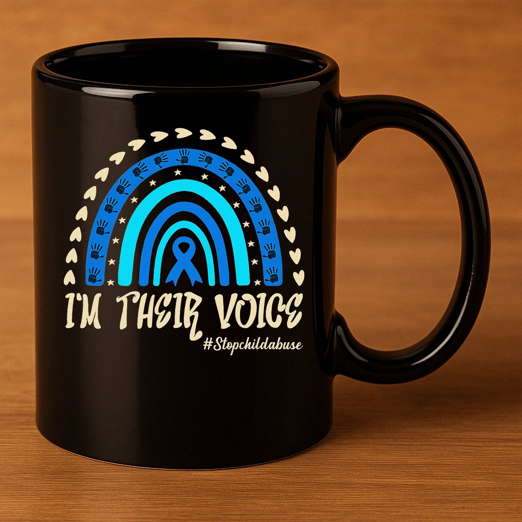 Support Squad Child Abuse Prevention Month Awareness April 11oz C Handle Ceramic Mug