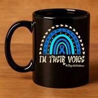 Support Squad Child Abuse Prevention Month Awareness April 11oz C Handle Ceramic Mug