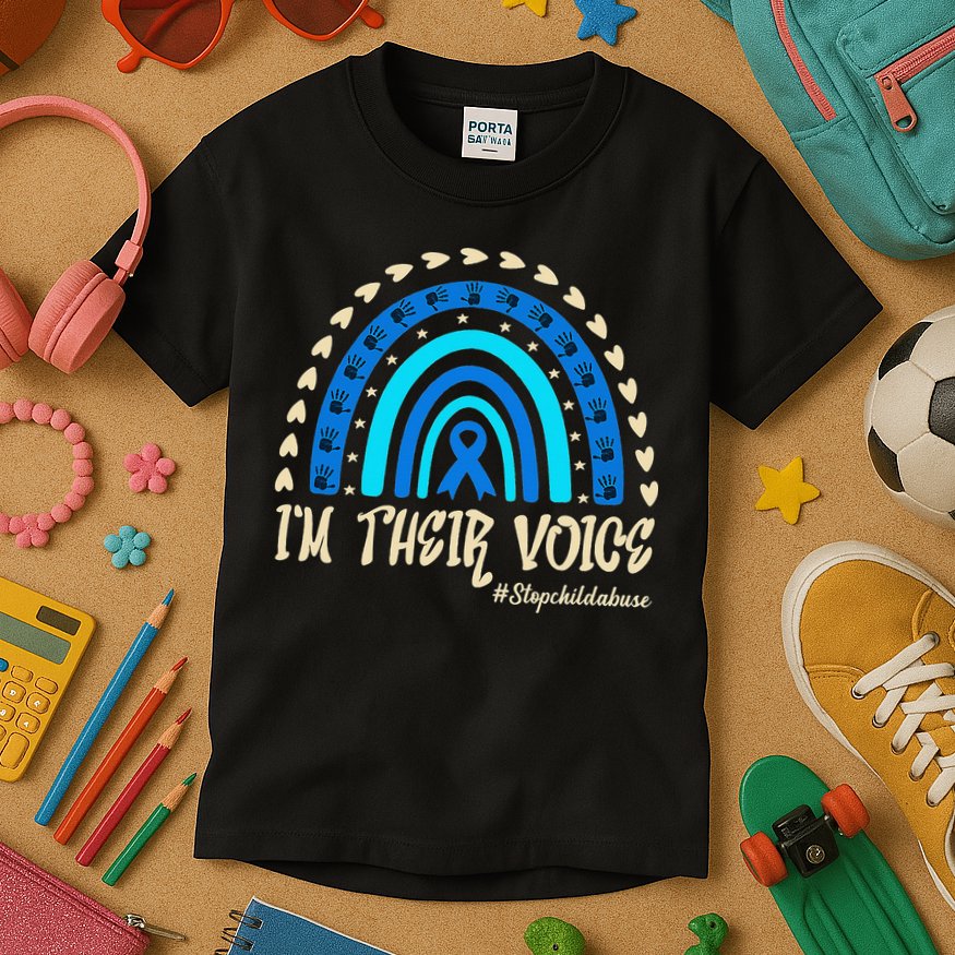 Support Squad Child Abuse Prevention Month Awareness April Kids T-Shirt