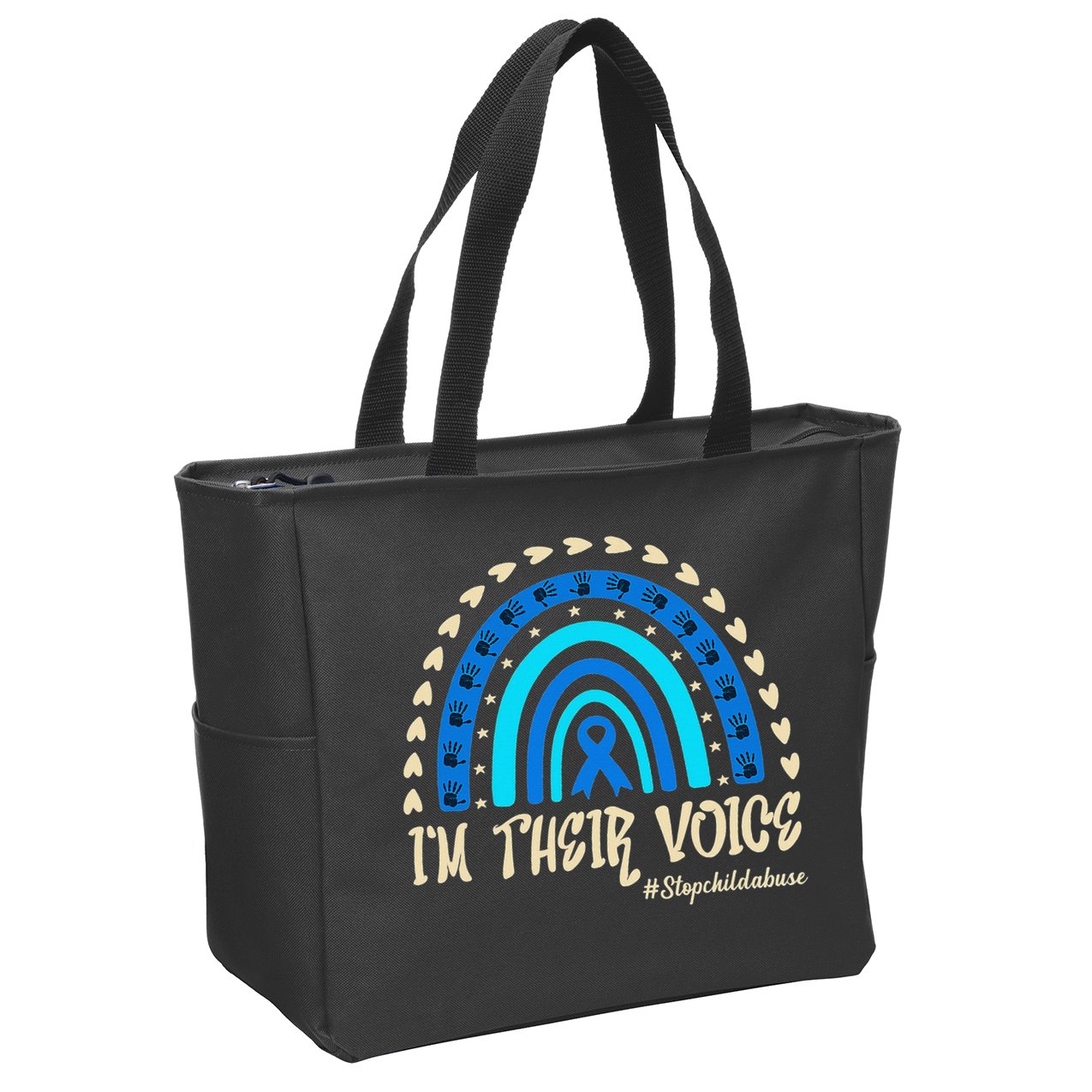 Support Squad Child Abuse Prevention Month Awareness April Zip Tote Bag