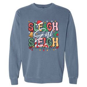 Sleigh Sleigh Christmas Retro Xmas Holiday Gift Garment-Dyed Sweatshirt