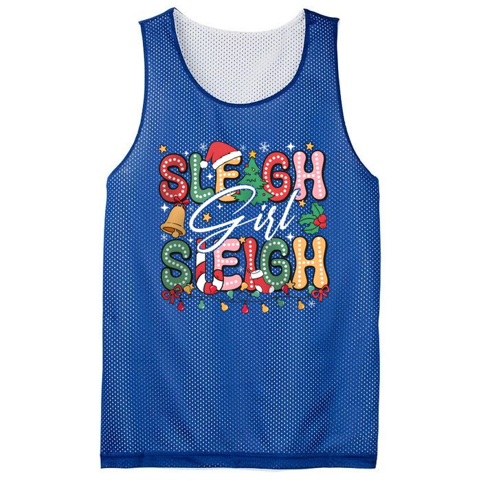 Sleigh Sleigh Christmas Retro Xmas Holiday Gift Mesh Reversible Basketball Jersey Tank