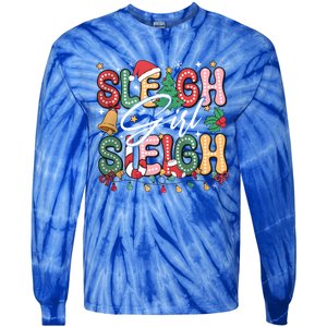 Sleigh Sleigh Christmas Retro Xmas Holiday Gift Tie-Dye Long Sleeve Shirt