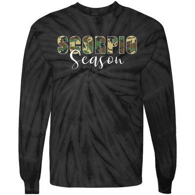 Scorpio Season Camo Zodiac Birthday Tie-Dye Long Sleeve Shirt