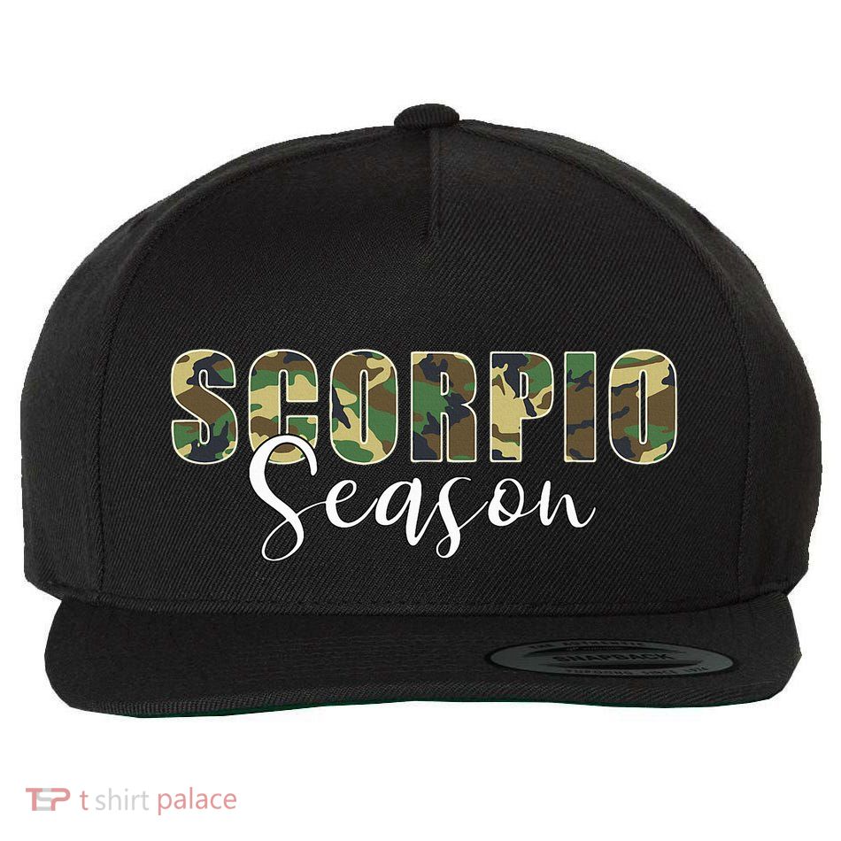 Scorpio Season Camo Zodiac Birthday Wool Snapback Cap