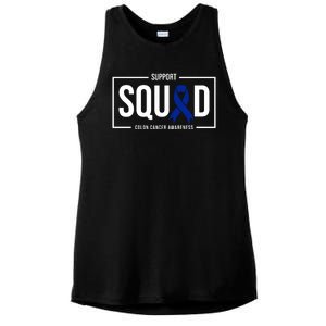 Support Squad Colon Cancer Awareness Ladies PosiCharge Tri-Blend Wicking Tank