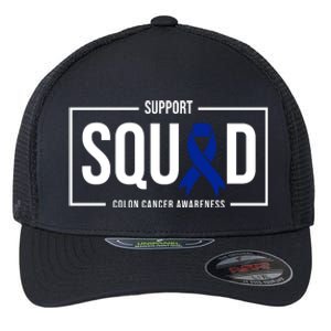 Support Squad Colon Cancer Awareness Flexfit Unipanel Trucker Cap