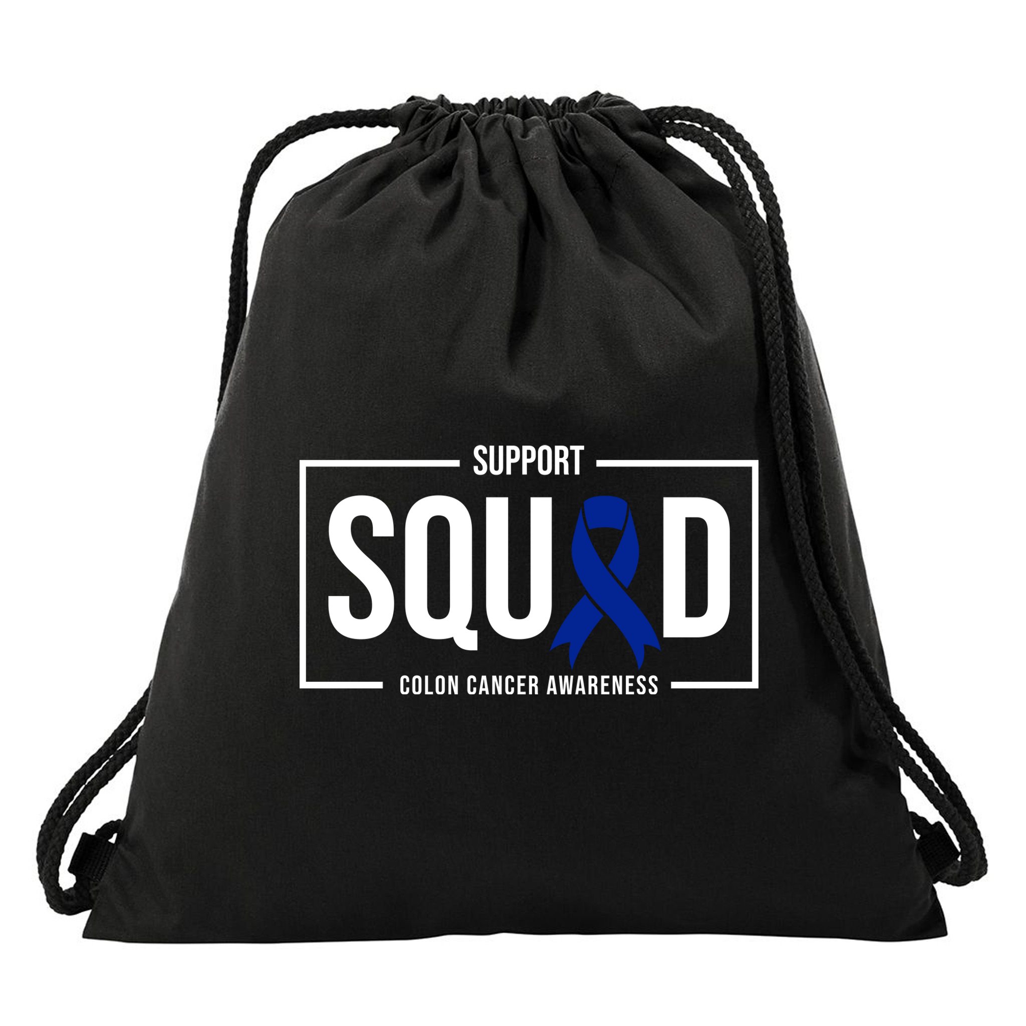 Support Squad Colon Cancer Awareness Drawstring Bag