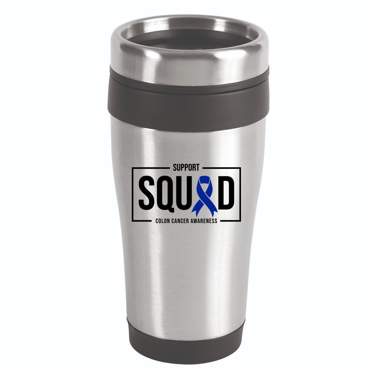 Support Squad Colon Cancer Awareness 16oz Travel Tumbler