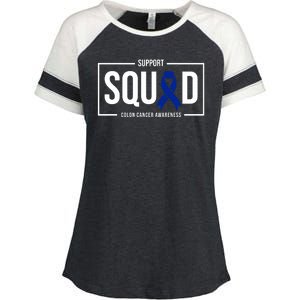 Support Squad Colon Cancer Awareness Enza Ladies Jersey Colorblock Tee