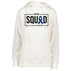 Support Squad Colon Cancer Awareness Womens Funnel Neck Pullover Hood