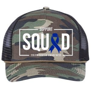 Support Squad Colon Cancer Awareness Retro Rope Trucker Hat Cap