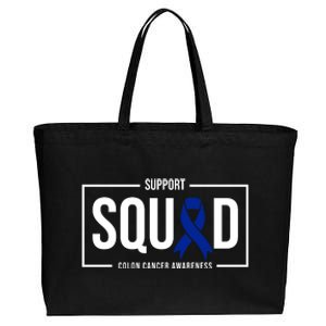 Support Squad Colon Cancer Awareness Cotton Canvas Jumbo Tote