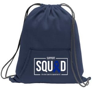 Support Squad Colon Cancer Awareness Sweatshirt Cinch Pack Bag