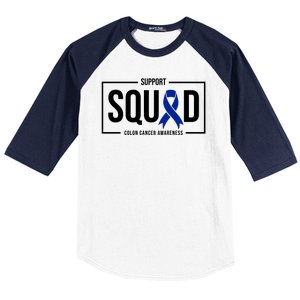 Support Squad Colon Cancer Awareness Baseball Sleeve Shirt