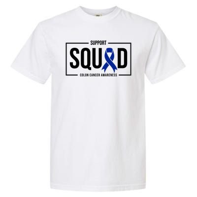 Support Squad Colon Cancer Awareness Garment-Dyed Heavyweight T-Shirt