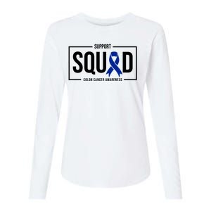 Support Squad Colon Cancer Awareness Womens Cotton Relaxed Long Sleeve T-Shirt