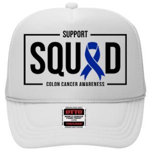 Support Squad Colon Cancer Awareness High Crown Mesh Back Trucker Hat