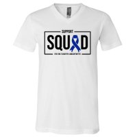 Support Squad Colon Cancer Awareness V-Neck T-Shirt