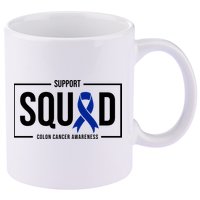 Support Squad Colon Cancer Awareness 11oz C Handle Ceramic Mug