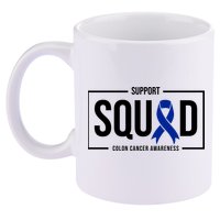 Support Squad Colon Cancer Awareness 11oz C Handle Ceramic Mug