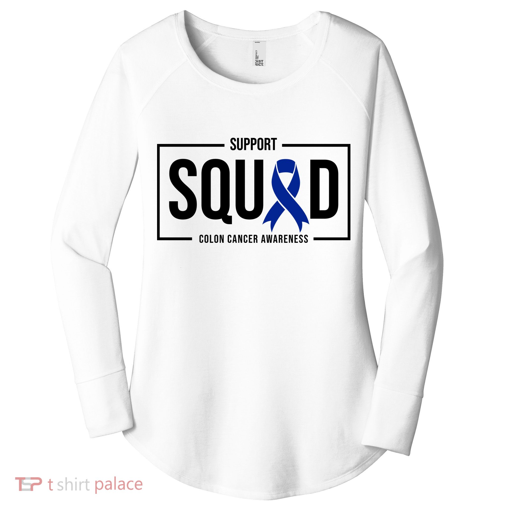 Support Squad Colon Cancer Awareness Women's Perfect Tri Tunic Long Sleeve Shirt