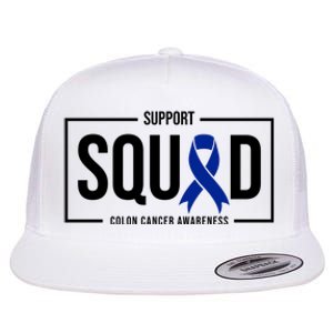 Support Squad Colon Cancer Awareness Flat Bill Trucker Hat