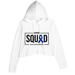 Support Squad Colon Cancer Awareness Crop Fleece Hoodie