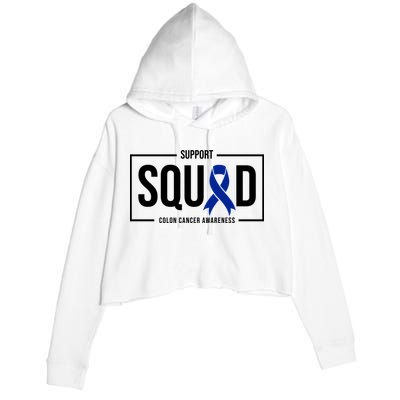 Support Squad Colon Cancer Awareness Crop Fleece Hoodie