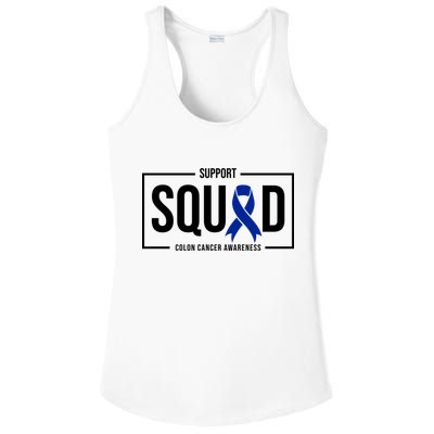 Support Squad Colon Cancer Awareness Ladies PosiCharge Competitor Racerback Tank