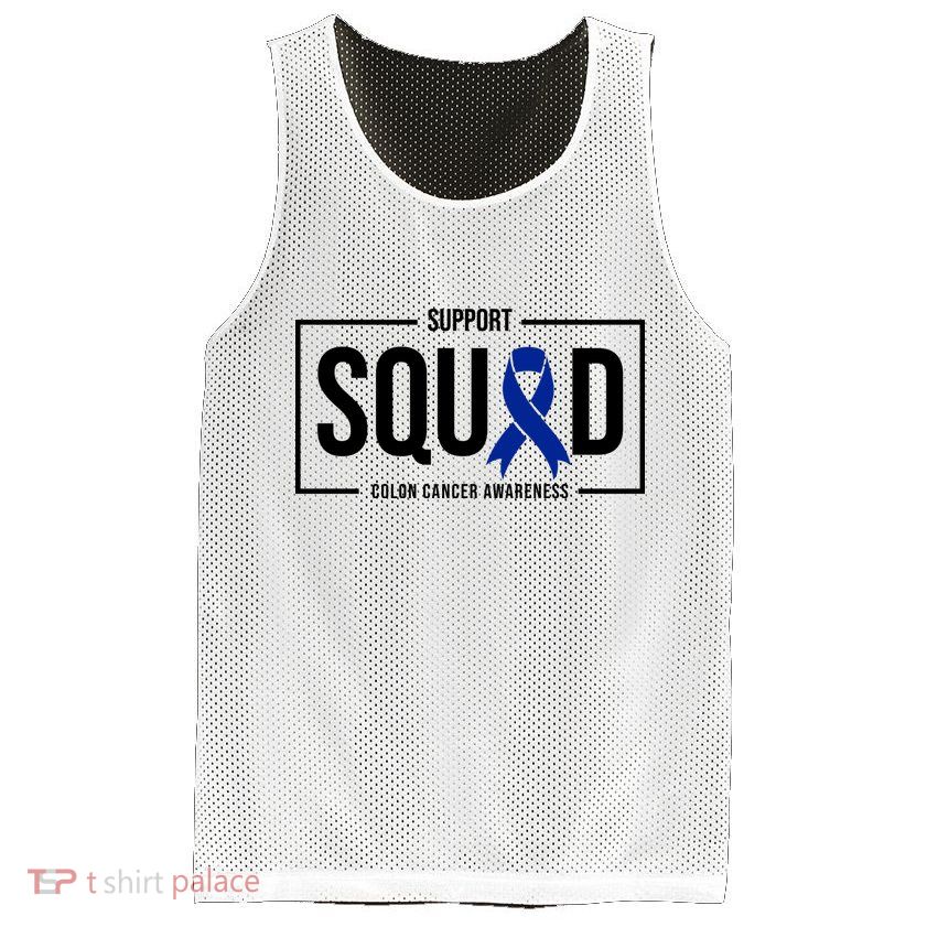 Support Squad Colon Cancer Awareness Mesh Reversible Basketball Jersey Tank
