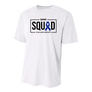 Support Squad Colon Cancer Awareness Youth Performance Sprint T-Shirt