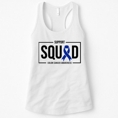 Support Squad Colon Cancer Awareness Women's Racerback Tank