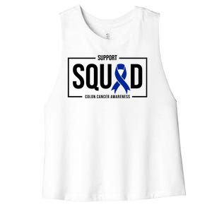 Support Squad Colon Cancer Awareness Women's Racerback Cropped Tank