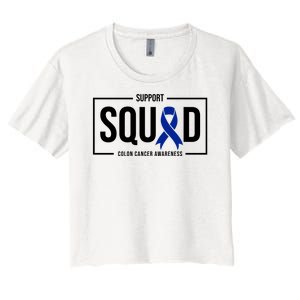 Support Squad Colon Cancer Awareness Women's Crop Top Tee