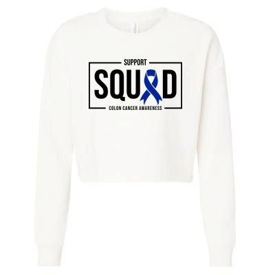 Support Squad Colon Cancer Awareness Cropped Pullover Crew