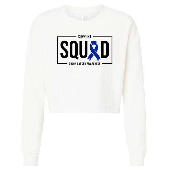 Support Squad Colon Cancer Awareness Cropped Pullover Crew