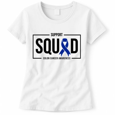 Support Squad Colon Cancer Awareness Womens T-Shirt