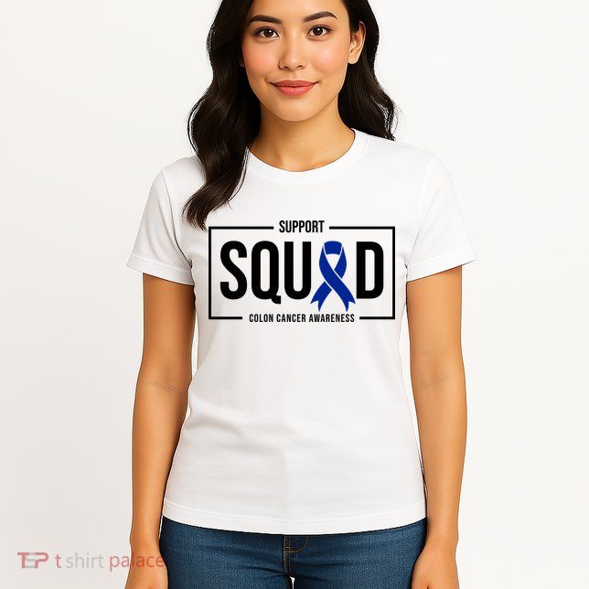 Support Squad Colon Cancer Awareness Womens T-Shirt
