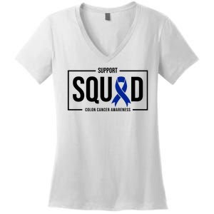 Support Squad Colon Cancer Awareness Women's V-Neck T-Shirt