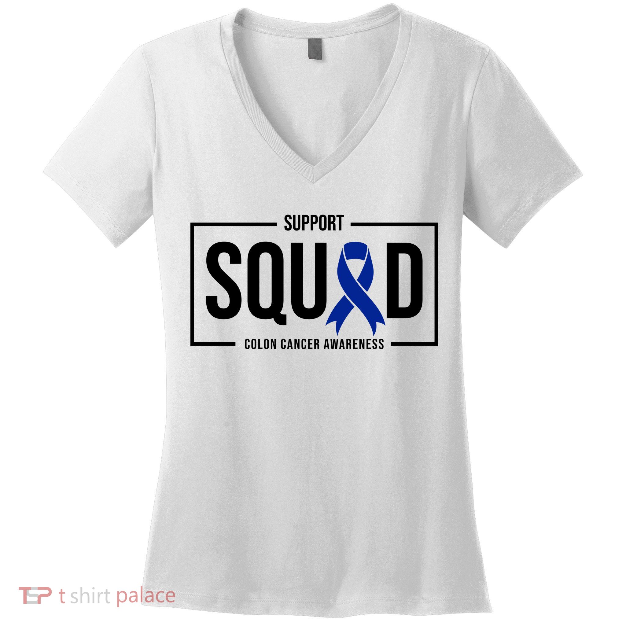 Support Squad Colon Cancer Awareness Women's V-Neck T-Shirt