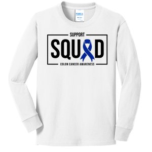 Support Squad Colon Cancer Awareness Kids Long Sleeve Shirt