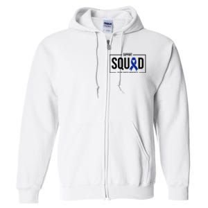 Support Squad Colon Cancer Awareness Full Zip Hoodie