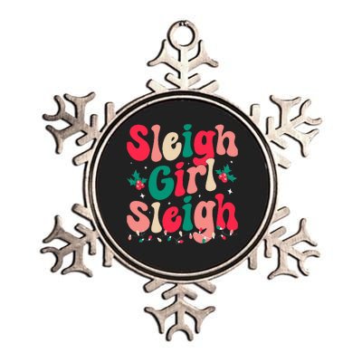 Sleigh  Sleigh Christmas Retro Xmas Holiday Metallic Star Ornament