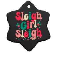 Sleigh  Sleigh Christmas Retro Xmas Holiday Ceramic Star Ornament