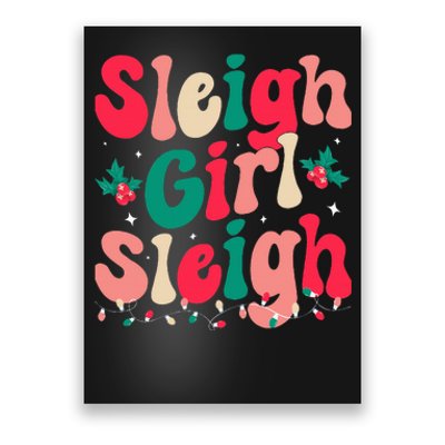 Sleigh  Sleigh Christmas Retro Xmas Holiday Poster