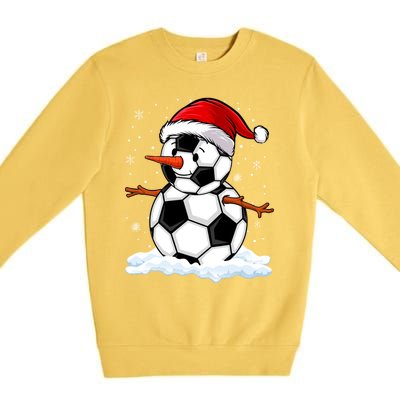 Soccer Snow Christmas Soccer Player Xmas Party Gift Premium Crewneck Sweatshirt