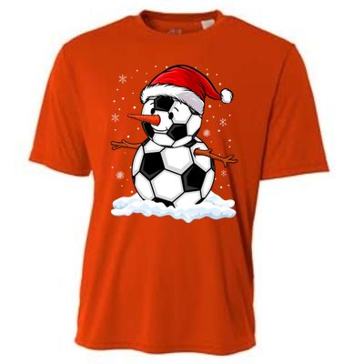 Soccer Snow Christmas Soccer Player Xmas Party Gift Cooling Performance Crew T-Shirt