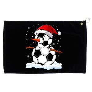 Soccer Snow Christmas Soccer Player Xmas Party Gift Grommeted Golf Towel