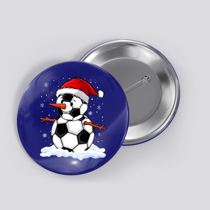 Soccer Snow Christmas Soccer Player Xmas Party Gift Button